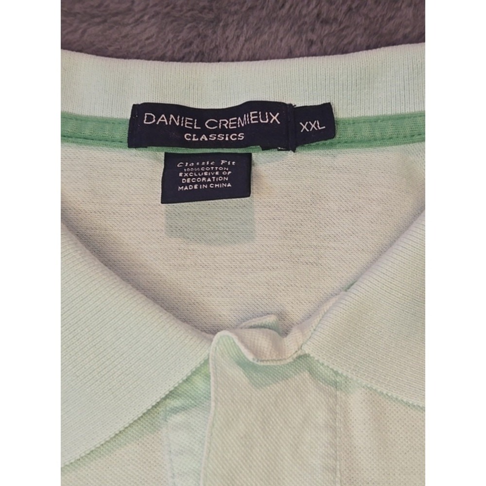Vintage Daniel Cremieux Polo Shirt Mens 2XL XXL Mint Green Pique Knit Pocket